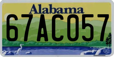 AL license plate 67AC057