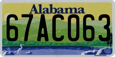 AL license plate 67AC063