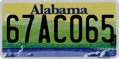 AL license plate 67AC065