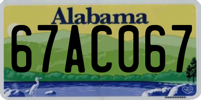 AL license plate 67AC067