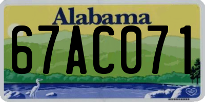 AL license plate 67AC071