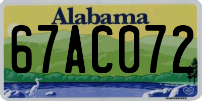 AL license plate 67AC072