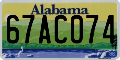 AL license plate 67AC074