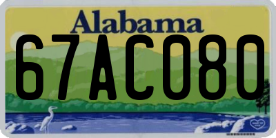 AL license plate 67AC080