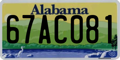 AL license plate 67AC081