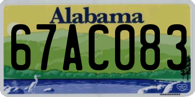 AL license plate 67AC083
