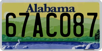 AL license plate 67AC087