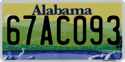 AL license plate 67AC093