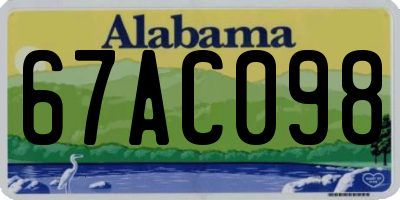 AL license plate 67AC098