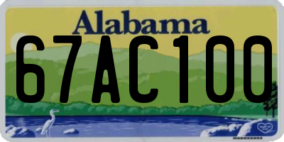AL license plate 67AC100
