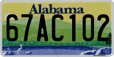 AL license plate 67AC102