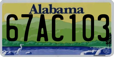 AL license plate 67AC103
