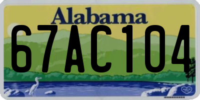 AL license plate 67AC104