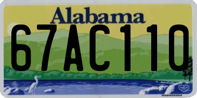 AL license plate 67AC110