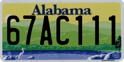 AL license plate 67AC111