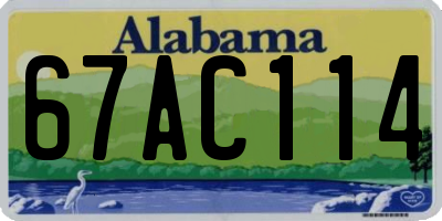 AL license plate 67AC114