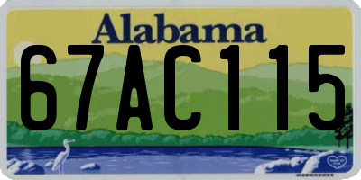 AL license plate 67AC115
