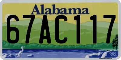 AL license plate 67AC117