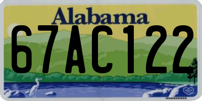 AL license plate 67AC122