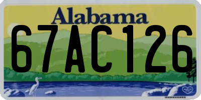 AL license plate 67AC126