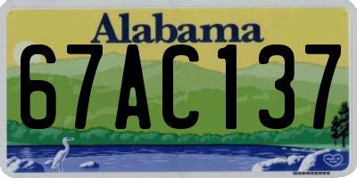 AL license plate 67AC137
