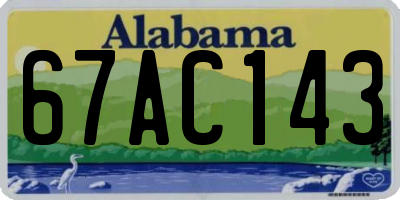 AL license plate 67AC143