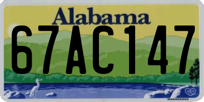 AL license plate 67AC147