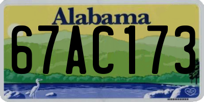 AL license plate 67AC173