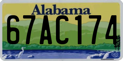 AL license plate 67AC174