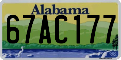AL license plate 67AC177