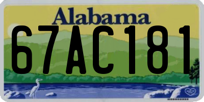AL license plate 67AC181