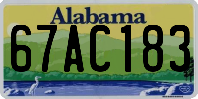 AL license plate 67AC183