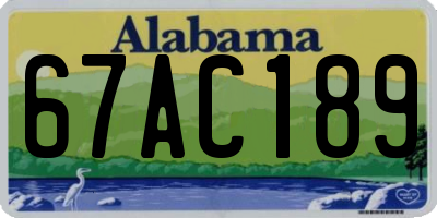 AL license plate 67AC189