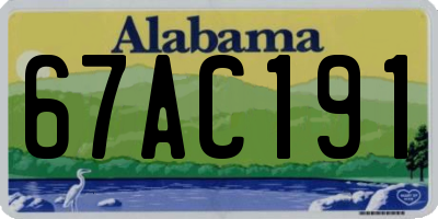 AL license plate 67AC191