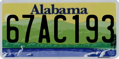 AL license plate 67AC193