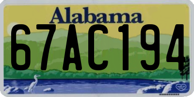 AL license plate 67AC194