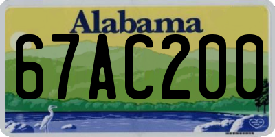 AL license plate 67AC200