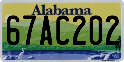 AL license plate 67AC202
