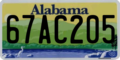 AL license plate 67AC205