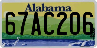 AL license plate 67AC206