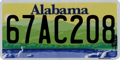 AL license plate 67AC208