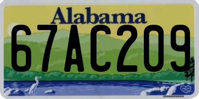 AL license plate 67AC209