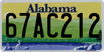 AL license plate 67AC212