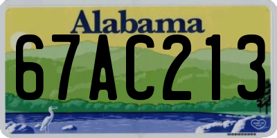 AL license plate 67AC213
