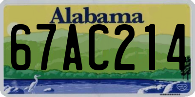 AL license plate 67AC214