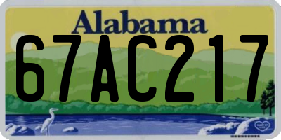 AL license plate 67AC217