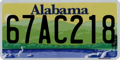 AL license plate 67AC218