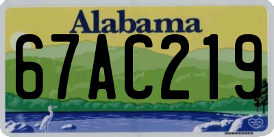 AL license plate 67AC219