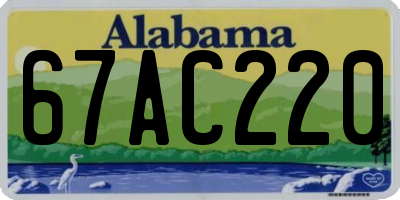 AL license plate 67AC220
