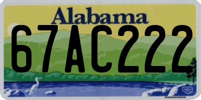AL license plate 67AC222